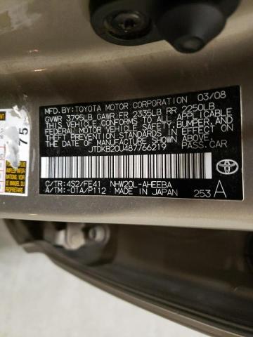 Photo 10 from auction – 2008 TOYOTA PRIUS with VIN JTDKB20U487766219