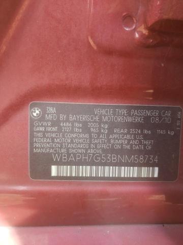 Photo 10 from auction – 2011 BMW 328 I with VIN WBAPH7G53BNM58734