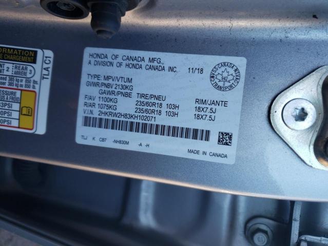 Photo 10 from auction – 2019 HONDA CR-V EXL with VIN 2HKRW2H83KH102071
