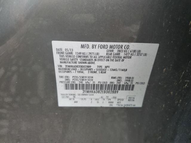 Photo 10 from auction – 2014 FORD FLEX LIMIT with VIN 2FMHK6D82EBD02889