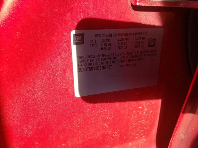 Photo 10 from auction – 2013 BUICK REGAL PREM with VIN 2G4GT5GV8D9166407