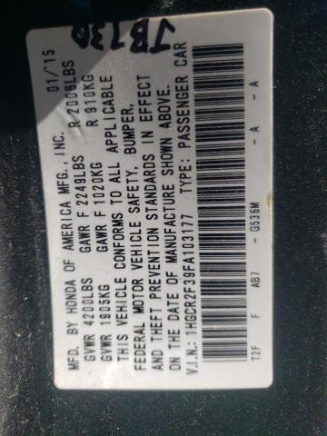Photo 10 from auction – 2015 HONDA ACCORD LX with VIN 1HGCR2F39FA103177
