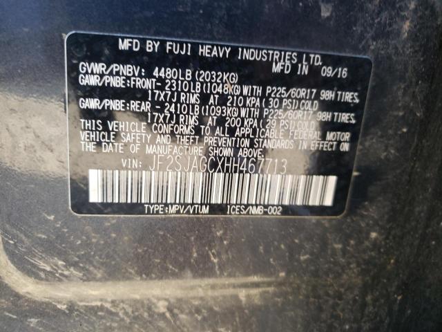 Photo 10 from auction – 2017 SUBARU FORESTER 2 with VIN JF2SJAGCXHH467713
