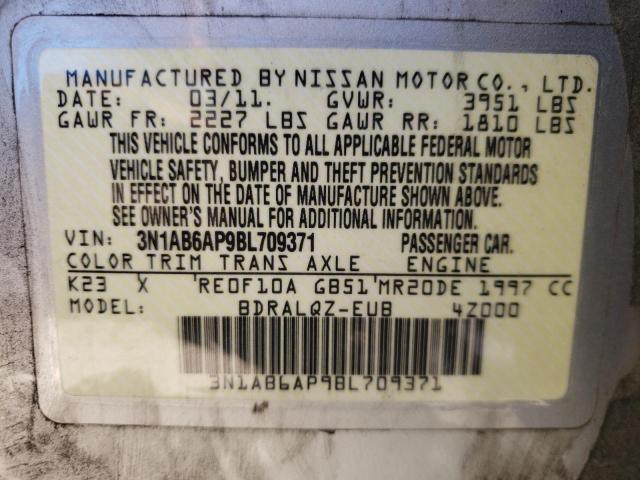 Photo 10 from auction – 2011 NISSAN SENTRA 2.0 with VIN 3N1AB6AP9BL709371