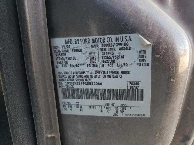 Photo 10 from auction – 2003 FORD F250 SUPER with VIN 1FTNX21P93EB52066