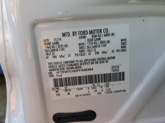 Photo 10 from auction – 2015 FORD F150 SUPER with VIN 1FTEW1CGXFFA06364