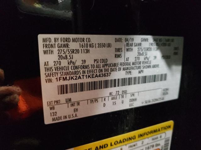 Photo 10 from auction – 2019 FORD EXPEDITION with VIN 1FMJK2AT1KEA43637