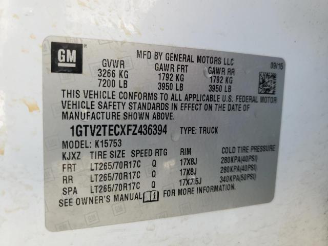 Photo 10 from auction – 2015 GMC SIERRA K15 with VIN 1GTV2TECXFZ436394