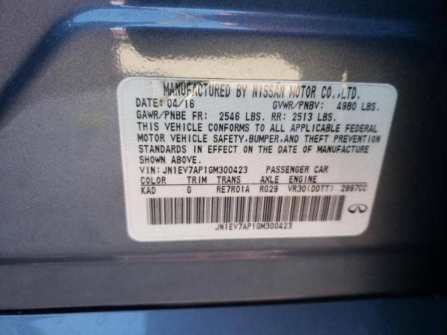 Photo 10 from auction – 2016 INFINITI Q50 PREMIU with VIN JN1EV7AP1GM300423
