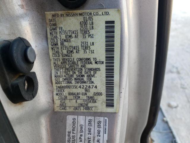 Photo 10 from auction – 2005 NISSAN FRONTIER K with VIN 1N6BD06T35C422474