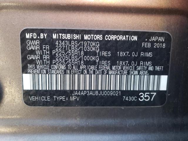 Photo 10 from auction – 2018 MITSUBISHI OUTLANDER with VIN JA4AP3AU8JU009021