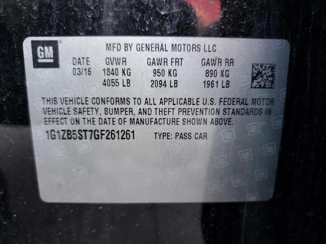 Photo 10 from auction – 2016 CHEVROLET MALIBU LS with VIN 1G1ZB5ST7GF261261