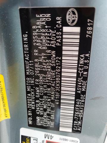 Zdjęcie 10 z aukcji – 2011 TOYOTA CAMRY BASE z VIN 4T1BF3EK9BU762172