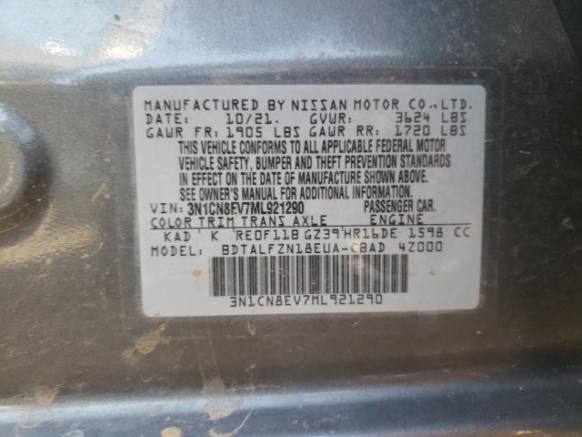 Photo 10 from auction – 2021 NISSAN VERSA SV with VIN 3N1CN8EV7ML921290