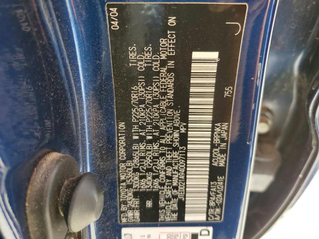 Photo 10 from auction – 2004 TOYOTA HIGHLANDER with VIN JTEDD21A940097113