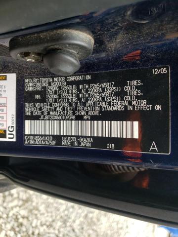 Photo 10 from auction – 2006 LEXUS GX 470 with VIN JTJBT20X860109398