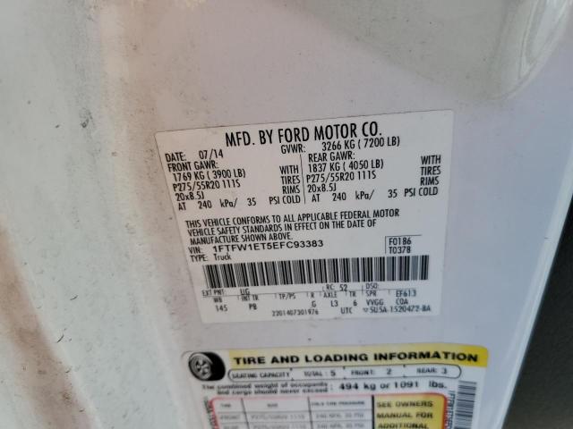 Photo 10 from auction – 2014 FORD F150 SUPER with VIN 1FTFW1ET5EFC93383