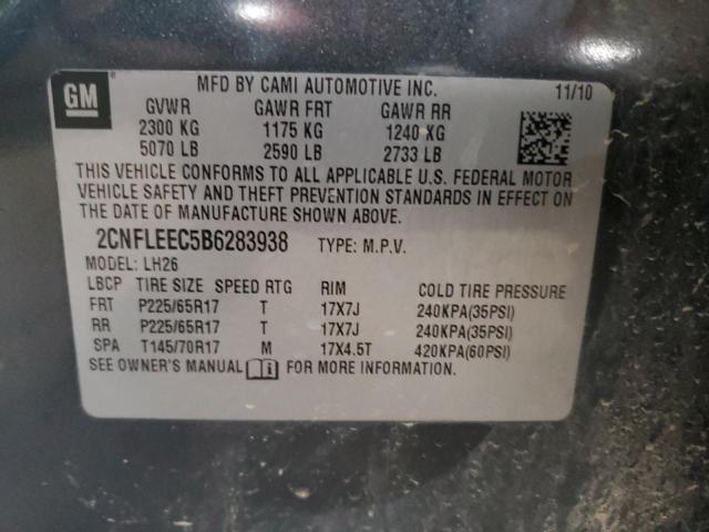 Photo 10 from auction – 2011 CHEVROLET EQUINOX LT with VIN 2CNFLEEC5B6283938