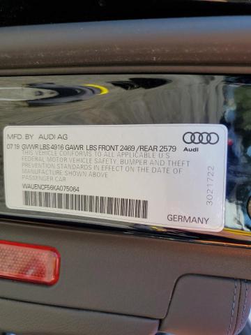 Photo 10 from auction – 2019 AUDI A5 PREMIUM with VIN WAUENCF56KA075064
