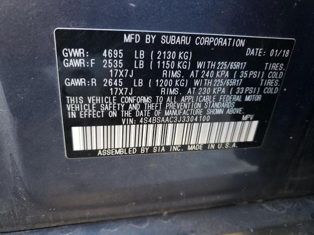 Photo 10 from auction – 2018 SUBARU OUTBACK 2. with VIN 4S4BSAAC3J3304100
