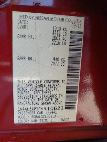 Photo 10 from auction – 2015 NISSAN ALTIMA 2.5 with VIN 1N4AL3AP1FN910623