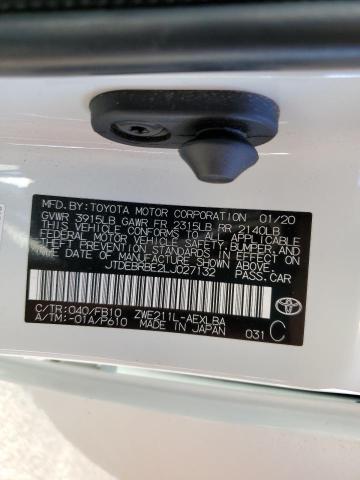 Photo 10 from auction – 2020 TOYOTA COROLLA LE with VIN JTDEBRBE2LJ027132