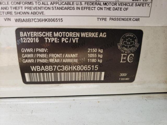 Photo 10 from auction – 2017 BMW 340 XI with VIN WBA8B7C36HK806515