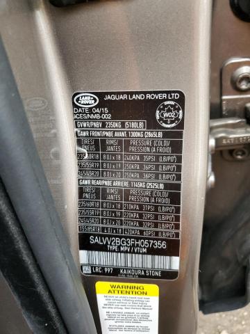 Photo 10 from auction – 2015 LAND ROVER RANGE ROVE with VIN SALVV2BG3FH057356