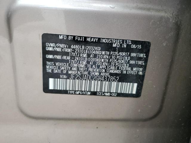 Photo 10 from auction – 2016 SUBARU FORESTER 2 with VIN JF2SJADC2GH437852