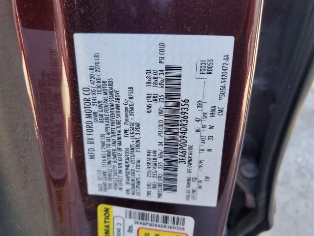 Photo 10 from auction – 2013 FORD FUSION TIT with VIN 3FA6P0D94DR369356