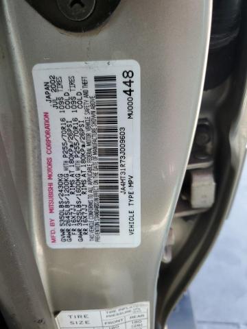 Photo 10 from auction – 2003 MITSUBISHI MONTERO SP with VIN JA4MT31R73J009603