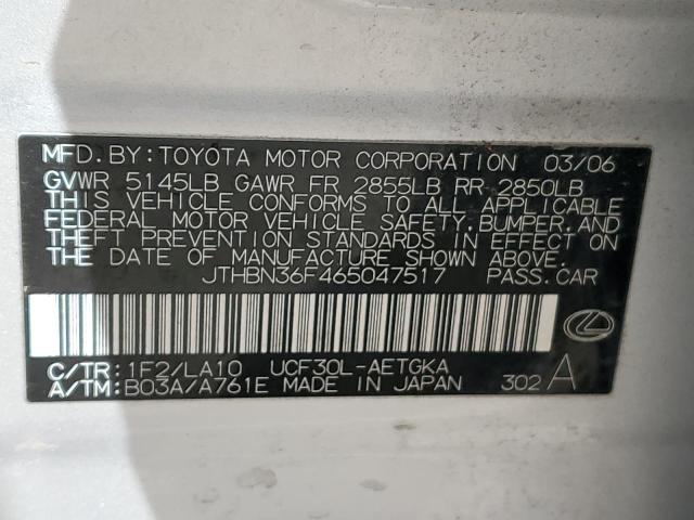 Photo 10 from auction – 2006 LEXUS LS 430 with VIN JTHBN36F465047517