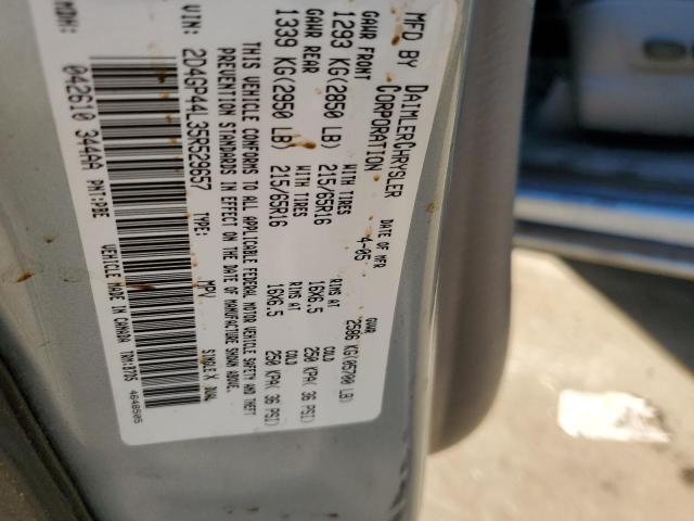 Photo 10 from auction – 2005 DODGE GRAND CARA with VIN 2D4GP44L35R529657