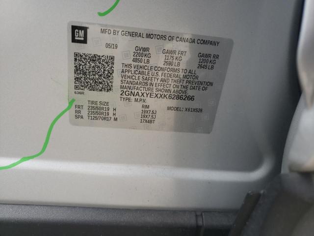 Photo 10 from auction – 2019 CHEVROLET EQUINOX PR with VIN 2GNAXYEXXK6286266