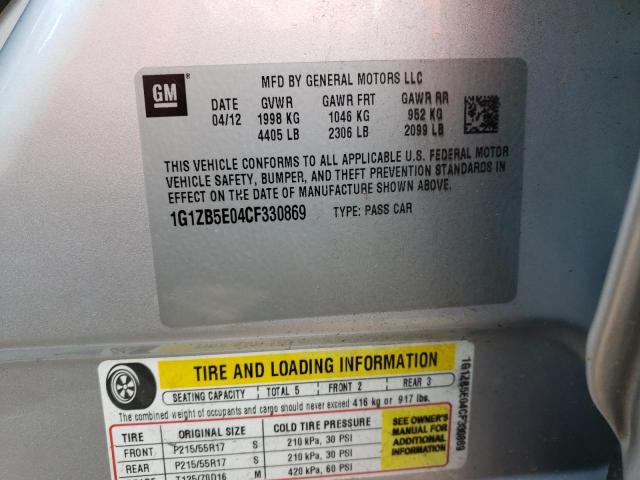 Photo 10 from auction – 2012 CHEVROLET MALIBU LS with VIN 1G1ZB5E04CF330869