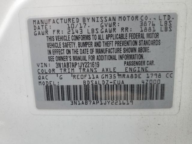 Photo 10 from auction – 2018 NISSAN SENTRA S with VIN 3N1AB7AP1JY221619