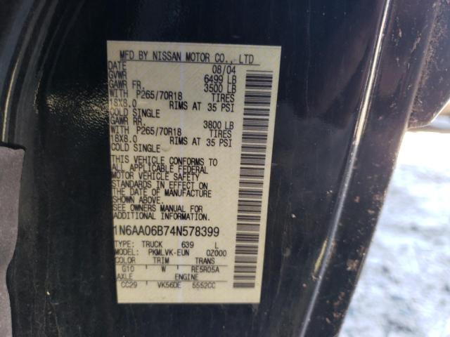 Photo 10 from auction – 2004 NISSAN TITAN XE with VIN 1N6AA06B74N578399