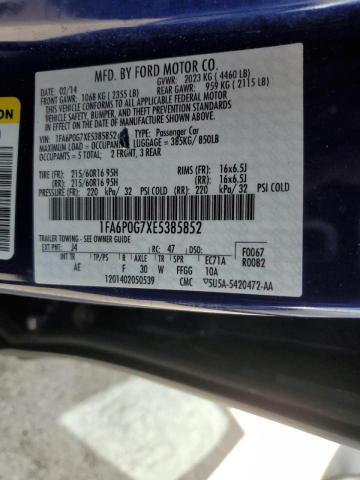 Photo 10 from auction – 2014 FORD FUSION S with VIN 1FA6P0G7XE5385852
