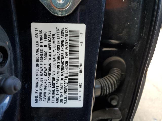 Photo 10 from auction – 2017 HONDA CIVIC EX with VIN 19XFC2F71HE030936