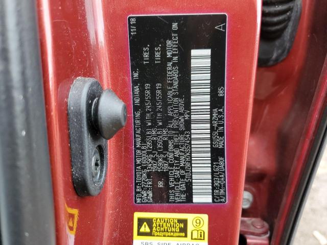Photo 10 from auction – 2019 TOYOTA HIGHLANDER with VIN 5TDJZRFH7KS574543