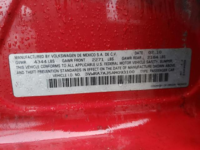 Photo 10 from auction – 2010 VOLKSWAGEN JETTA WOLF with VIN 3VWRA7AJ5AM093100