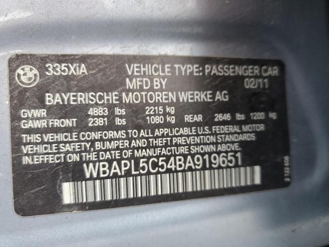 Photo 10 from auction – 2011 BMW 335 XI with VIN WBAPL5C54BA919651