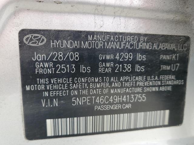 Photo 10 from auction – 2009 HYUNDAI SONATA GLS with VIN 5NPET46C49H413755