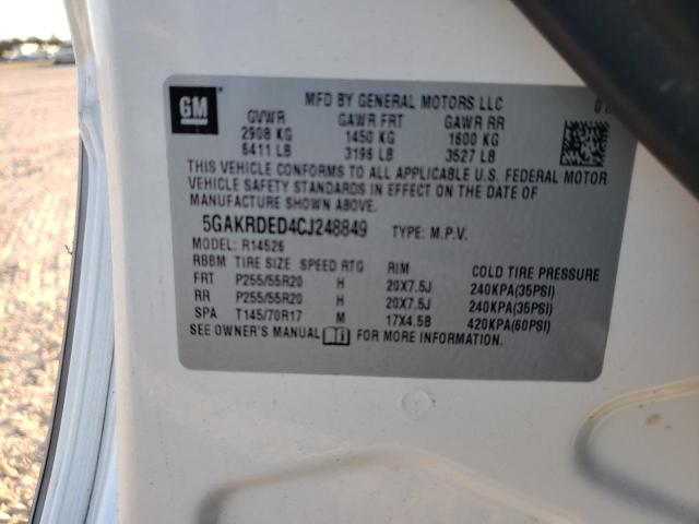 Photo 10 from auction – 2012 BUICK ENCLAVE with VIN 5GAKRDED4CJ248849