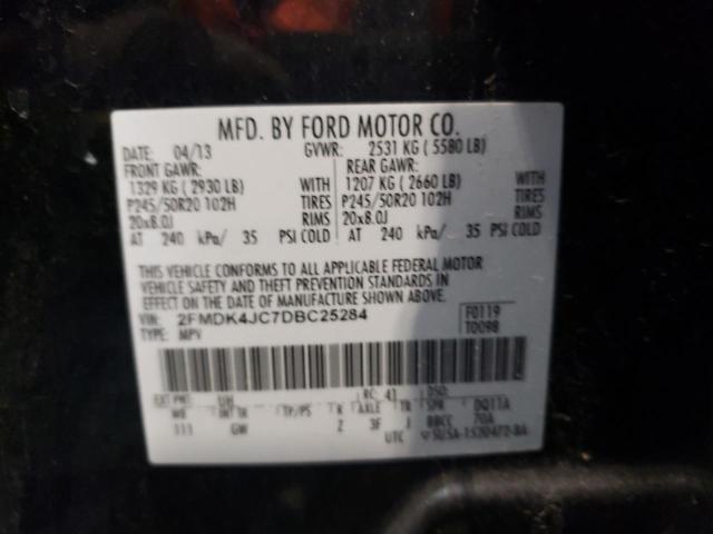 Photo 10 from auction – 2013 FORD EDGE SEL with VIN 2FMDK4JC7DBC25284
