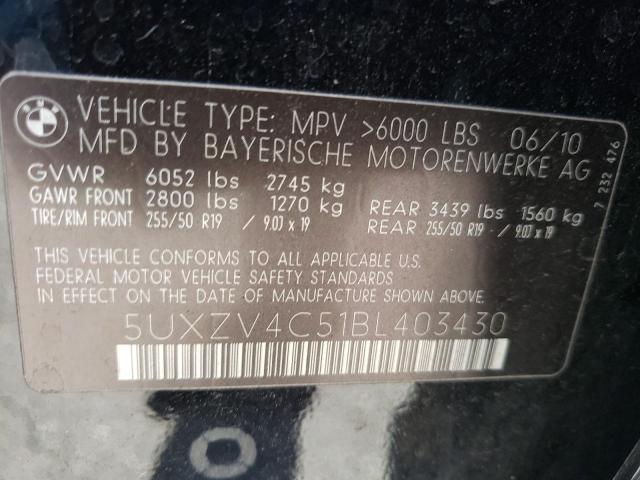 Photo 10 from auction – 2011 BMW X5 XDRIVE3 with VIN 5UXZV4C51BL403430
