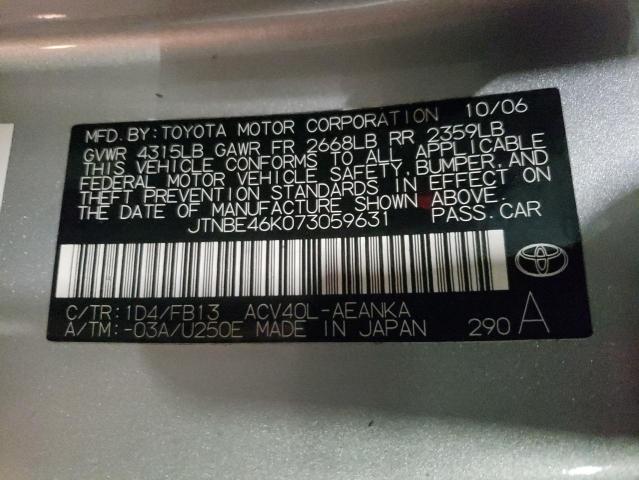 Photo 10 from auction – 2007 TOYOTA CAMRY CE with VIN JTNBE46K073059631