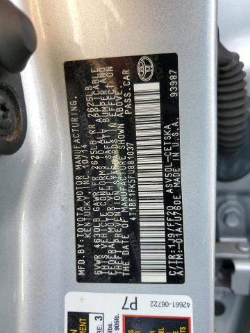 Photo 10 from auction – 2015 TOYOTA CAMRY LE with VIN 4T1BF1FK5FU881037