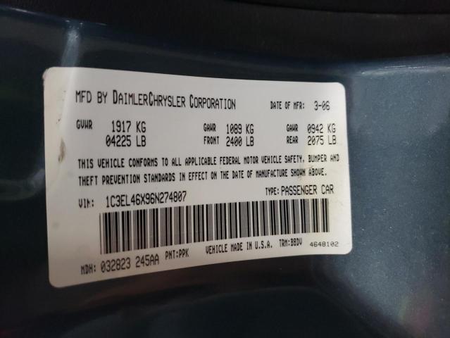 Photo 10 from auction – 2006 CHRYSLER SEBRING with VIN 1C3EL46X96N274807