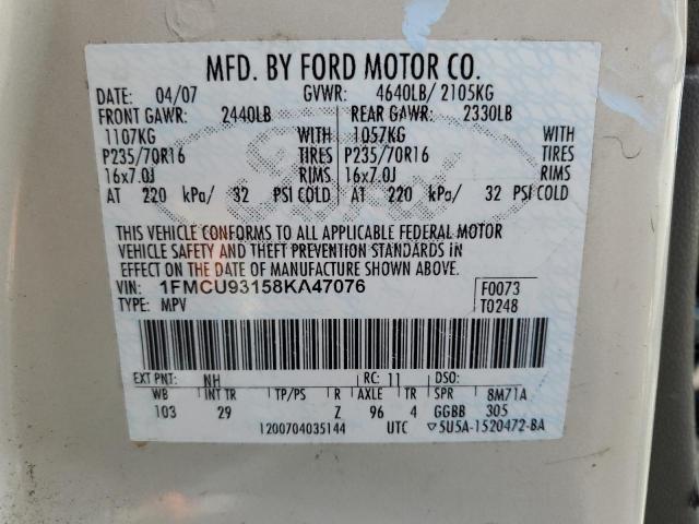 Photo 10 from auction – 2008 FORD ESCAPE with VIN 1FMCU93158KA47076